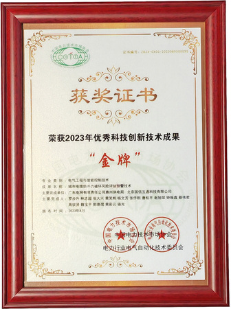 2023年优秀科技创新成果金牌